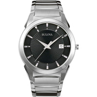 Thumbnail for Reloj de cuarzo con calendario y fecha de 3 manecillas para hombre de Bulova, esfera estampada, 38 mm, estilo: 96B149 