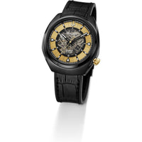 Thumbnail for Bulova Grammy Montre automatique pour homme en acier inoxydable avec bracelet en cuir noir et caoutchouc FKM, noir (modèle : 98A241)