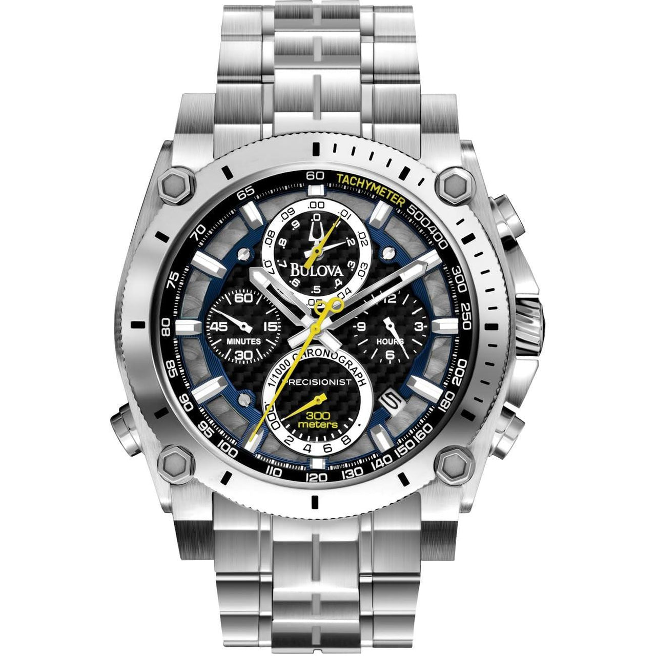 Bulova Men's Icon High Precision Quartz Chronograph Watch, Curved Mineral Crystal