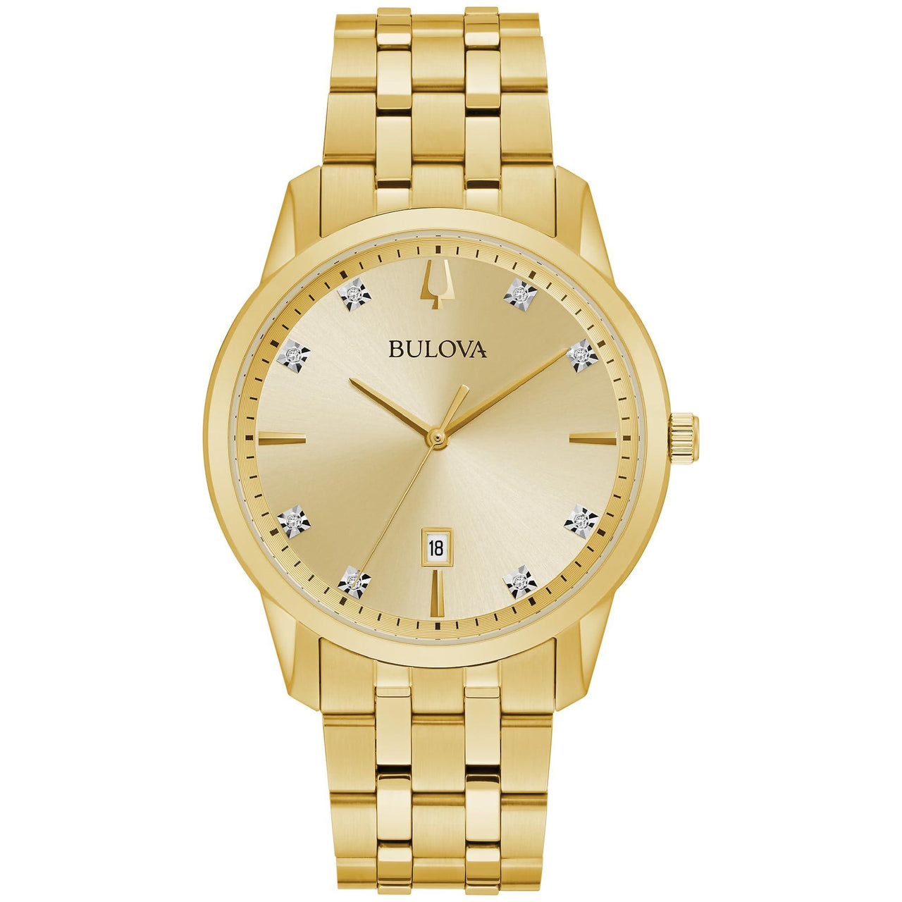 Bulova Men's Classic Diamond Sutton 3-Hand Quartz Watch, 40mm