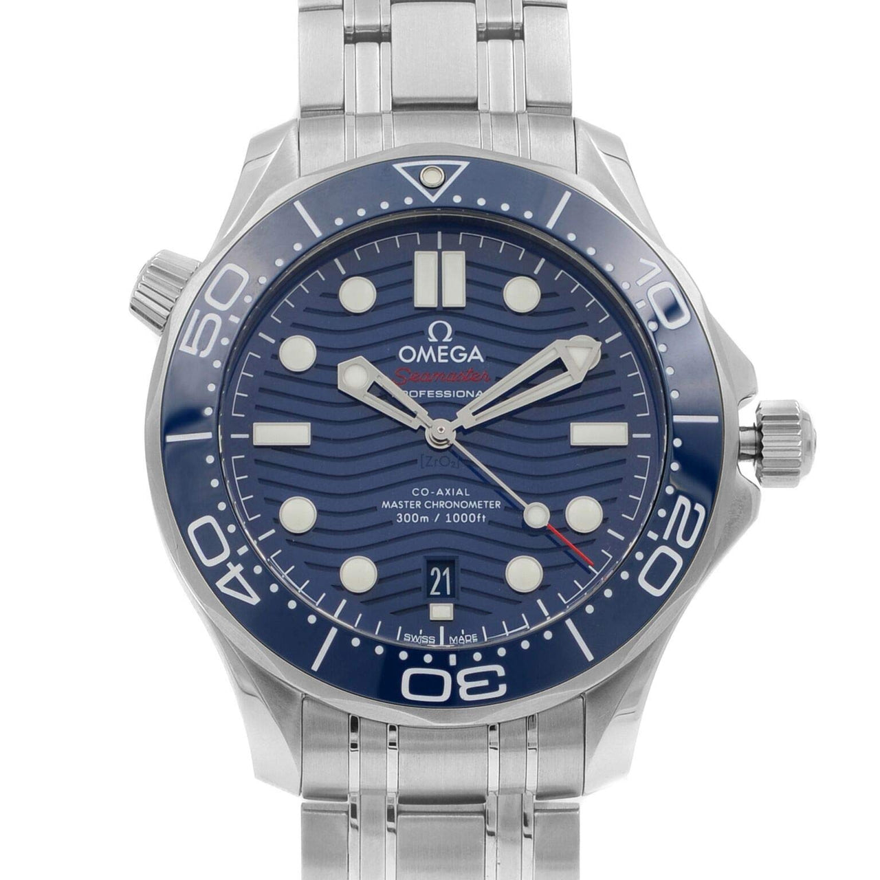 Montre automatique Omega Seamaster pour homme en acier avec cadran bleu 210.30.42.20.03.001