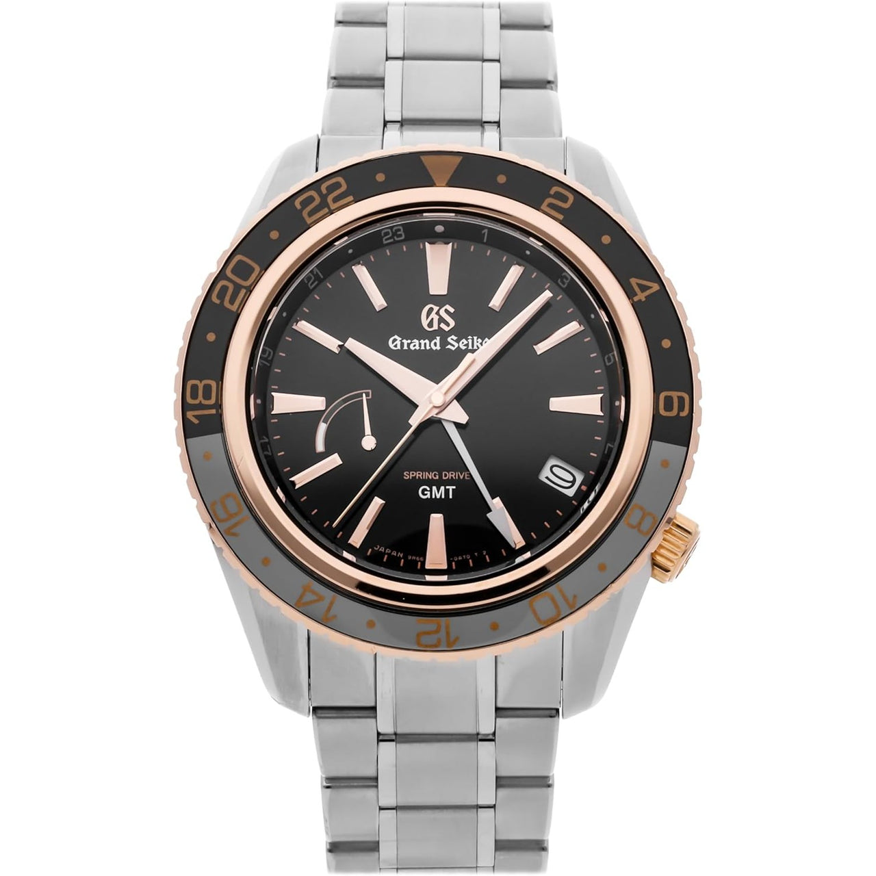 Reloj automático Grand Seiko Sport con esfera negra SBGE251 (usado), plateado