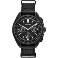 Thumbnail for Bulova Men's Archive Series Lunar Pilot 6-Hand Chronograph Precisionist Black Ion-Plated Stainless Steel, Black NATO Strap and Sapphire Crystal Style: 98A186