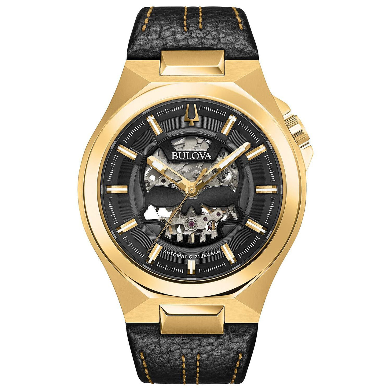 Montre automatique Bulova Maquina pour homme avec bracelet en cuir