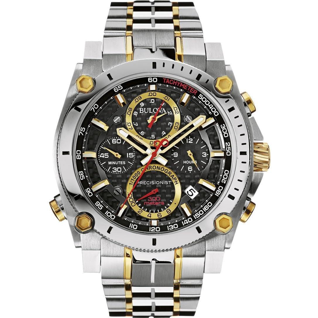 Bulova Men's Icon High Precision Quartz Chronograph Watch, Curved Mineral Crystal