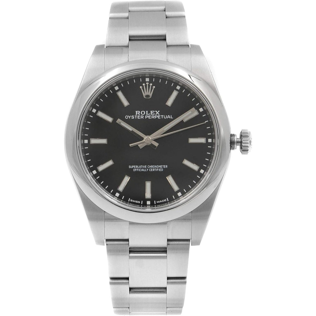 Reloj automático Rolex Oyster Perpetual con esfera negra para hombre 114300BKSO