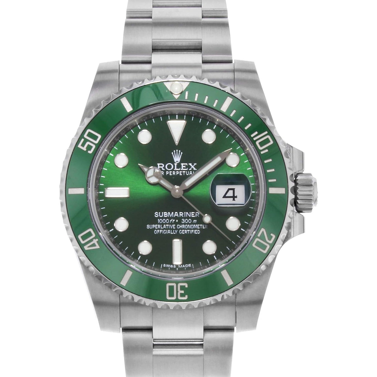 Rolex Submariner "Hulk" Green Dial Men's Luxury Watch M116610LV-0002