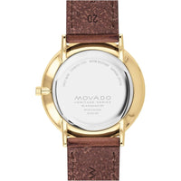 Thumbnail for Reloj Movado Silhouette para hombre - Movimiento de cuarzo suizo, correa de piel - Resistencia al agua de 3 ATM - Reloj clásico de lujo y moda para él - 40 mm