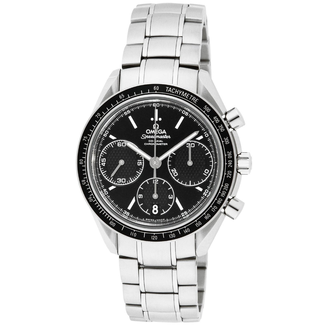 Montre chronographe automatique Omega Speedmaster Racing pour homme en acier inoxydable avec cadran noir 326.30.40.50.01.001