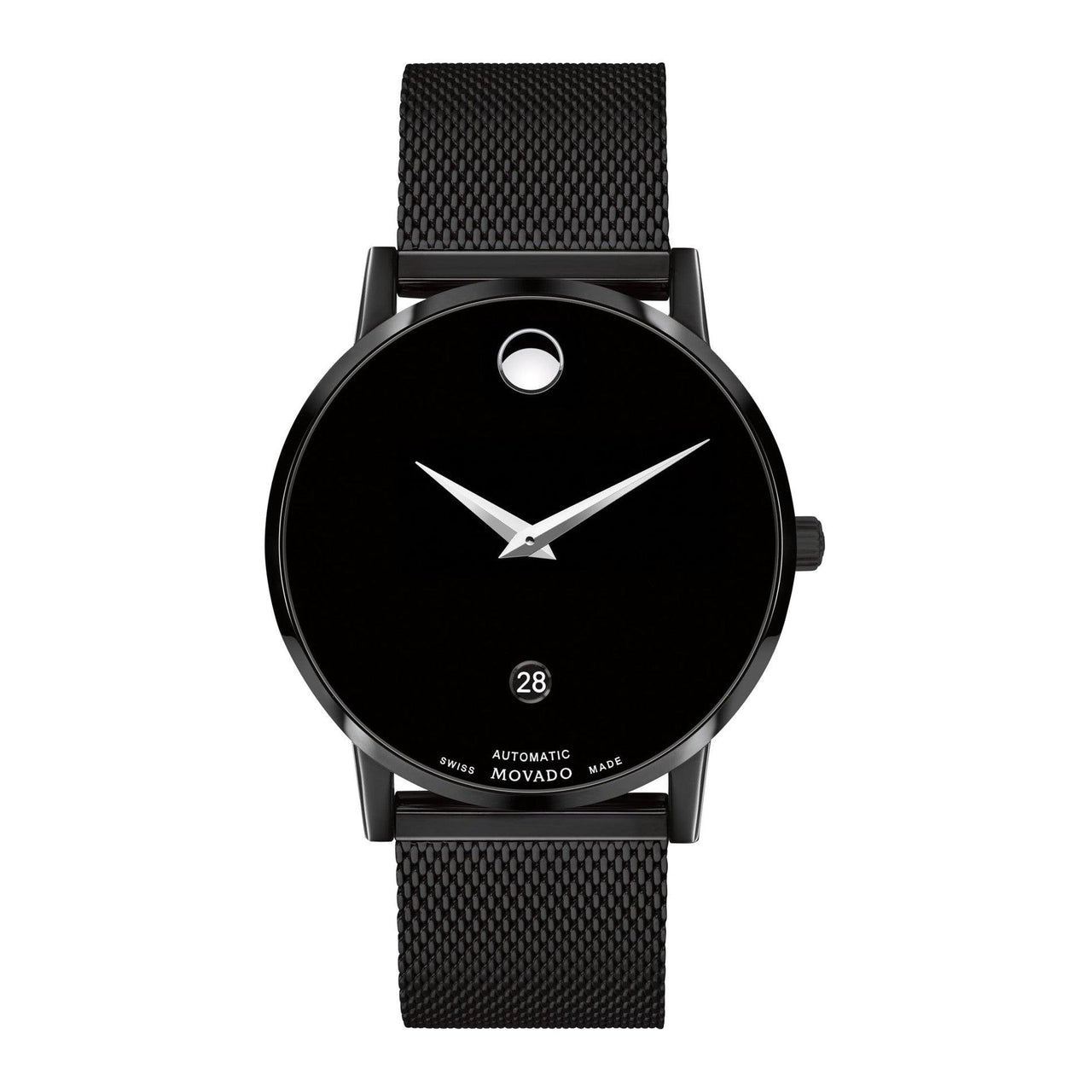 Montre automatique suisse pour homme Movado Museum Classic - Mouvement à remontage automatique, bracelet en cuir - Étanchéité 3ATM/30 mètres - Montre mécanique de luxe classique - Cadeau pour lui - 40 mm