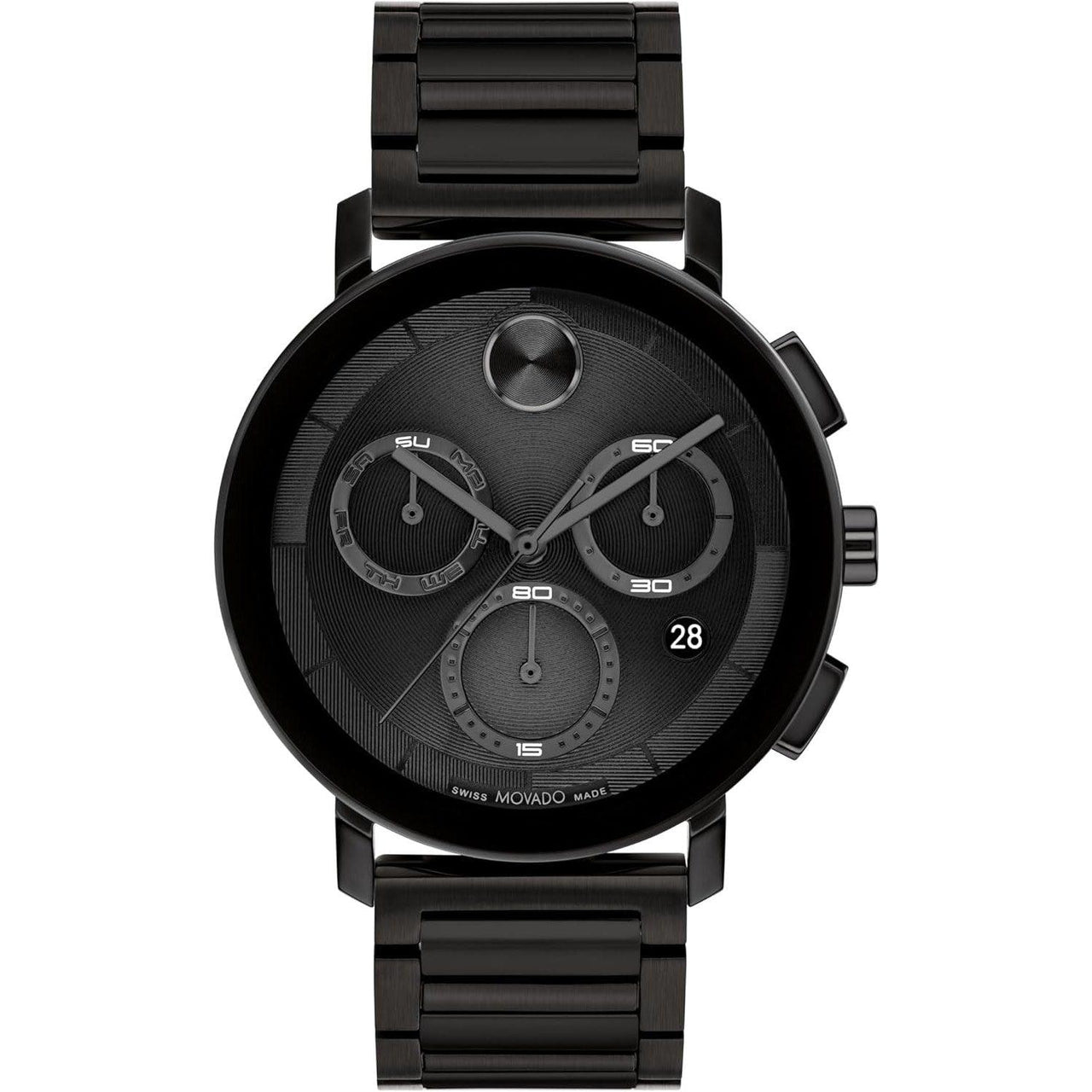 Montre pour homme Movado Bold Evolution 2.0 - Quartz suisse, bracelet à maillons en acier inoxydable - Étanchéité 3 ATM - Montre de luxe tendance pour lui - 42 mm