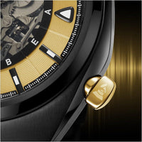 Thumbnail for Reloj automático Bulova Grammy para hombre, de acero inoxidable, con correa de cuero negro y caucho FKM, color negro (modelo: 98A241)