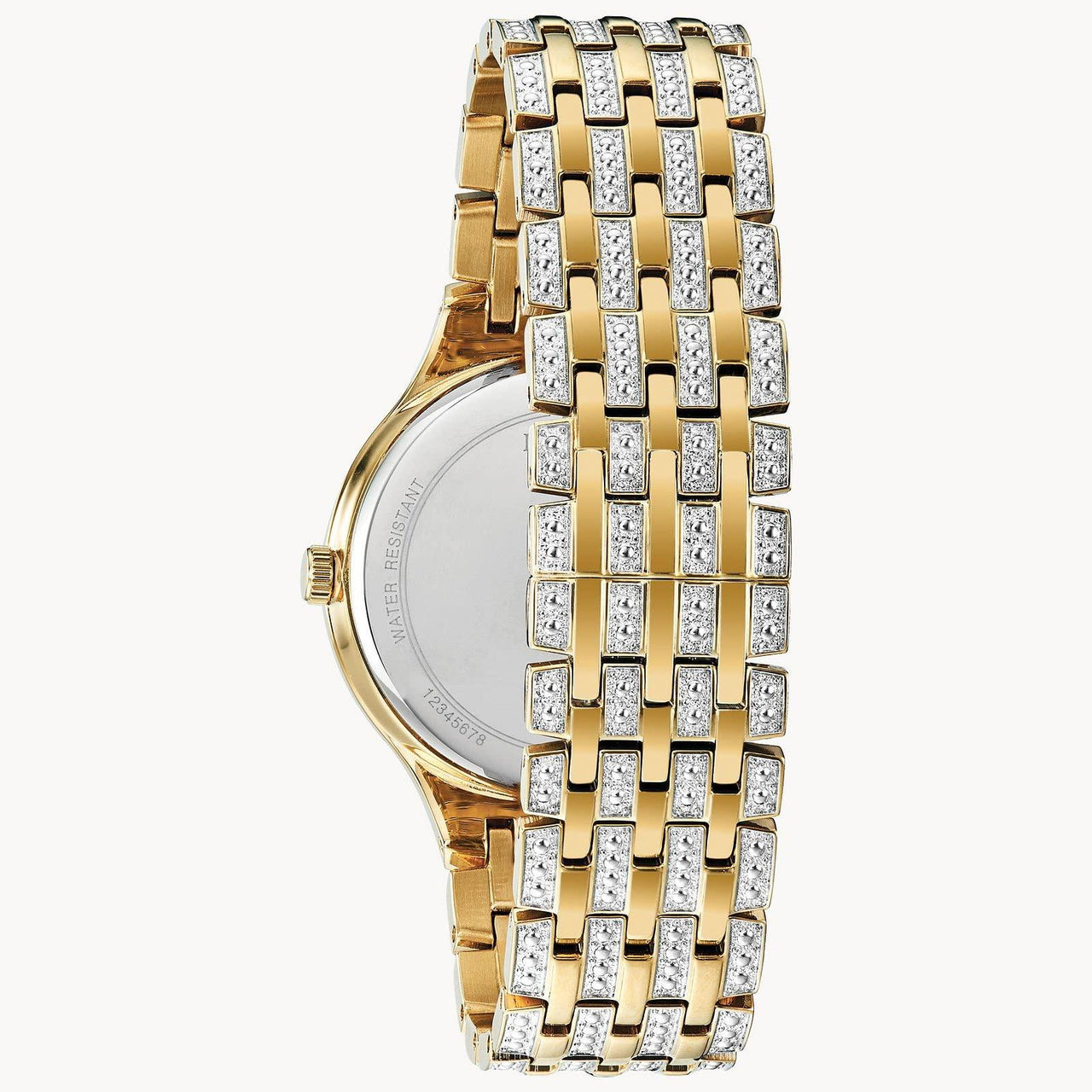 Bulova Crystal Pave 3-Hand Quartz Slim Case Watch