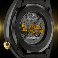 Thumbnail for Bulova Grammy Montre automatique pour homme en acier inoxydable avec bracelet en cuir noir et caoutchouc FKM, noir (modèle : 98A241)