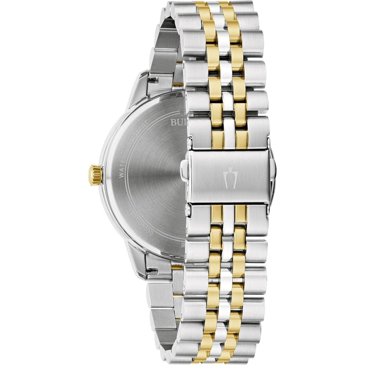 Montre à quartz classique Bulova pour homme à 3 aiguilles et diamants en acier inoxydable bicolore, modèle : 98D188