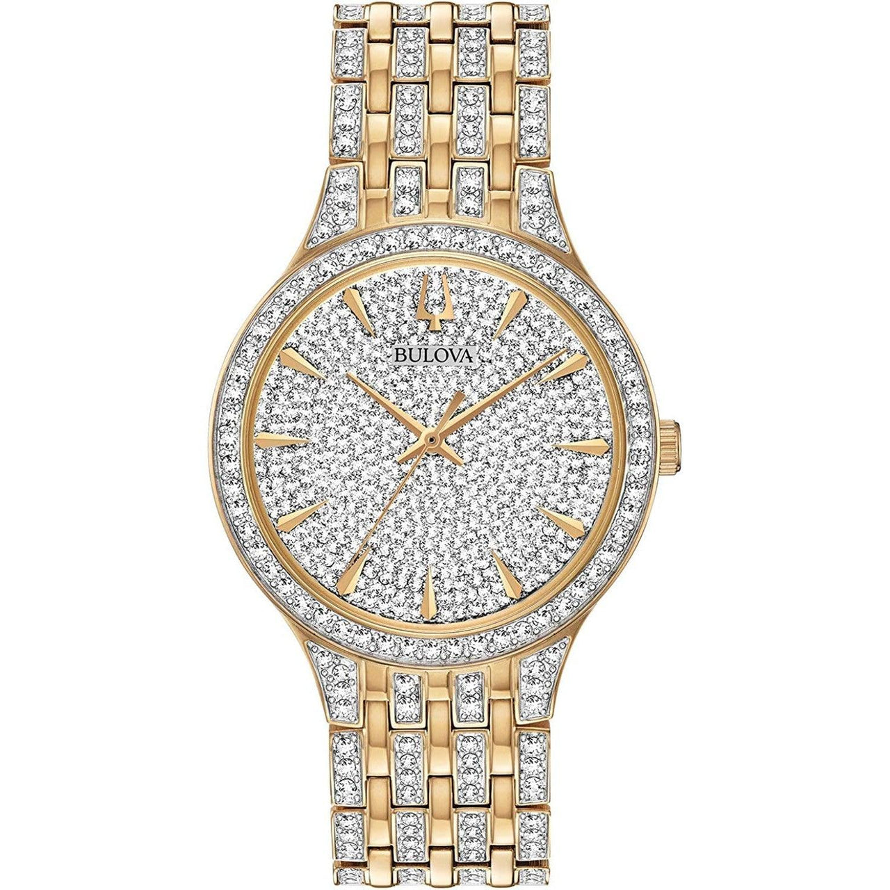 Bulova Crystal Pave 3-Hand Quartz Slim Case Watch