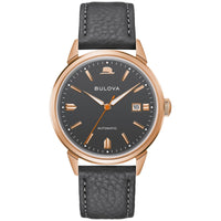 Thumbnail for Bulova Men's Frank Sinatra 'Summer Wind' 3-Hand Date Automatic with Textured Leather Strap