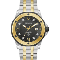 Thumbnail for Bulova Men's Marine Star 'Series A' Two-Tone Stainless Steel Watch, Black Dial, 3 Hand Model: 98D175