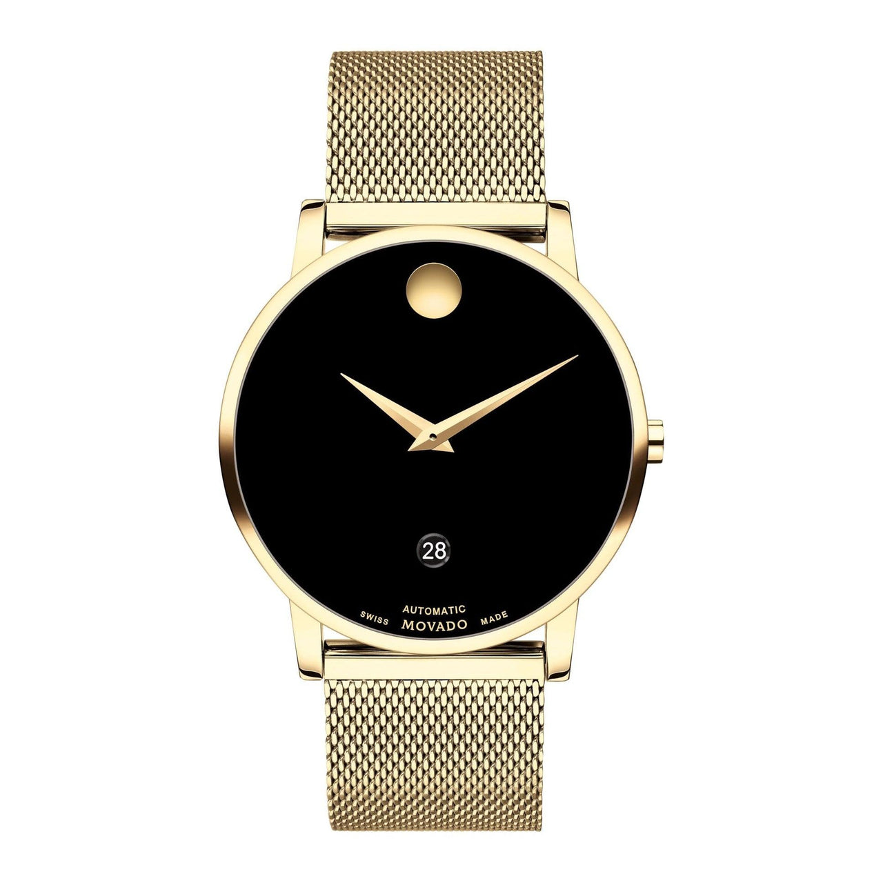 Montre automatique suisse pour homme Movado Museum Classic - Mouvement à remontage automatique, bracelet en cuir - Étanchéité 3ATM/30 mètres - Montre mécanique de luxe classique - Cadeau pour lui - 40 mm