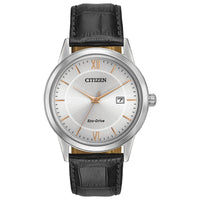 Thumbnail for Citizen Eco-Drive Leather Strap Watch - Men's 3-Hand Date