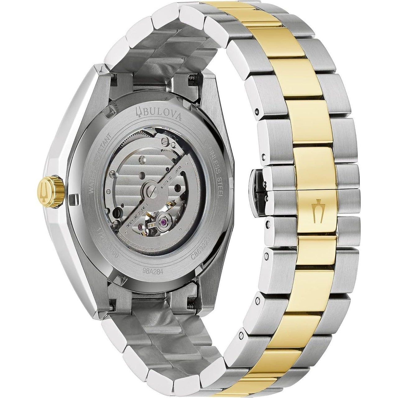 Reloj automático clásico de 3 manecillas para hombre de Bulova, función de bloqueo, manecillas luminosas, apertura abierta, caja con tapa atornillada, 42 mm 