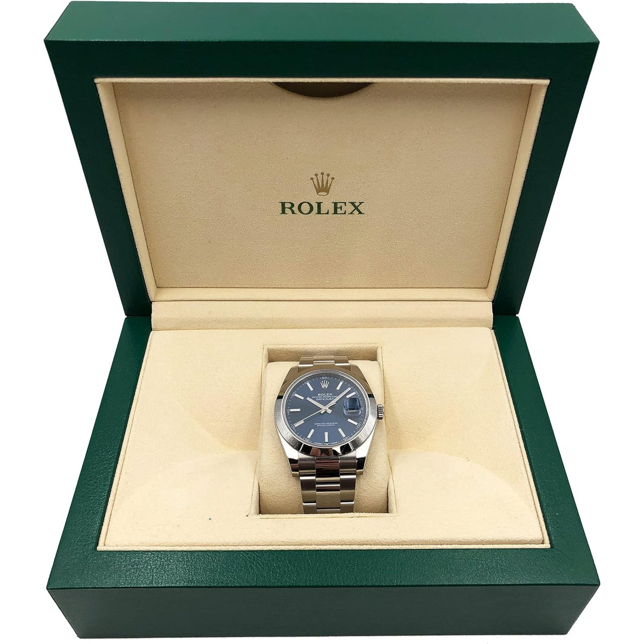 Montre Rolex Datejust 41 pour homme en acier inoxydable avec cadran bleu 126300BLSO