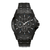 Thumbnail for Montre à quartz multifonction Bulova Classic Dress pour homme, 6 aiguilles, jour/date, cadran noir à motifs, 43 mm