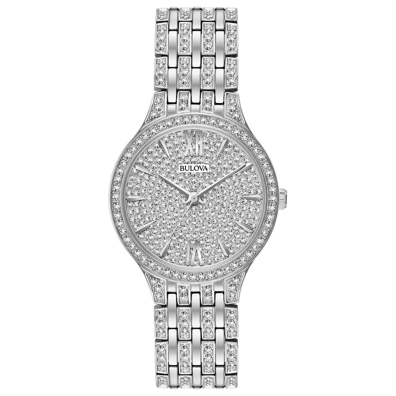 Bulova Crystal Pave 3-Hand Quartz Slim Case Watch