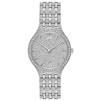 Thumbnail for Bulova Crystal Pave 3-Hand Quartz Slim Case Watch