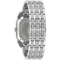 Thumbnail for Montre Bulova pour homme en acier inoxydable argenté Crystal Octava ; cadran octogonal, 3 aiguilles, modèle : 96A285