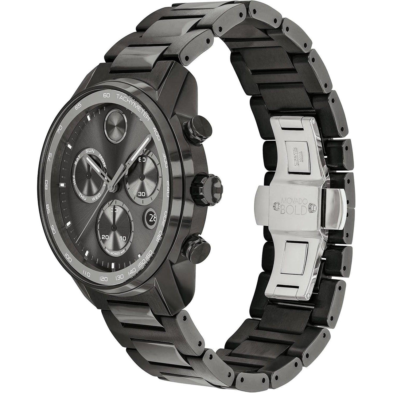 Montre à quartz suisse Bold Verso de Movado pour homme avec bracelet en acier inoxydable, gris, 21,95 $ (modèle : 3600867)