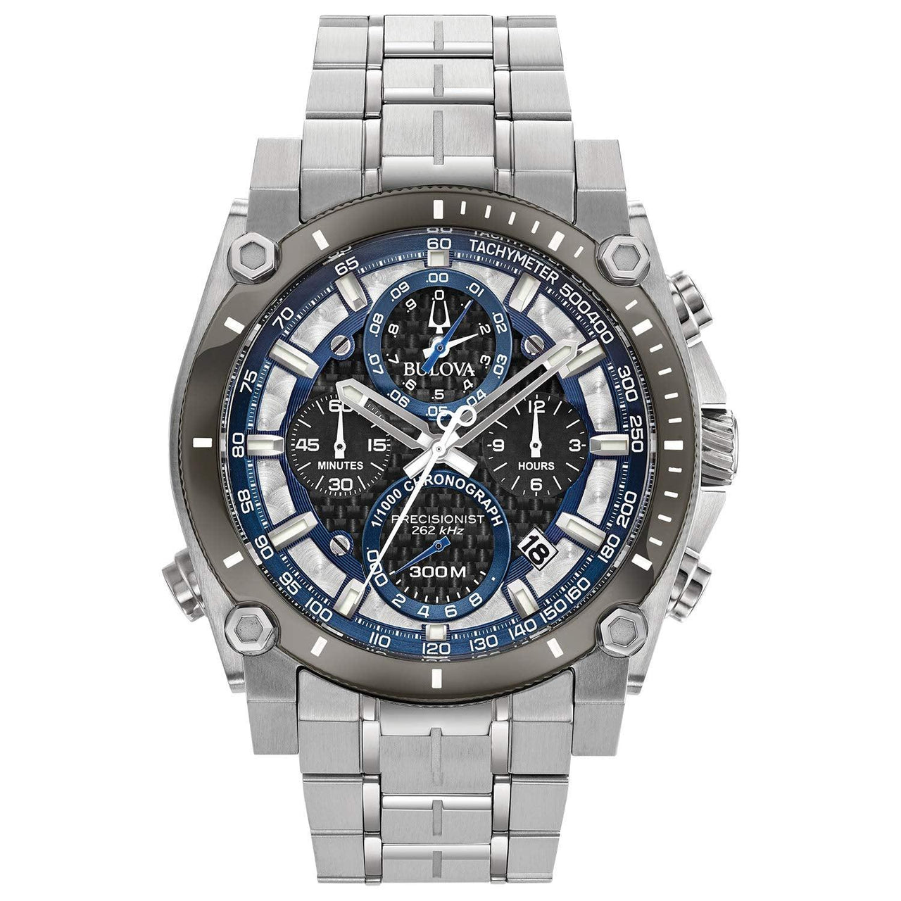 Bulova Men's Icon High Precision Quartz Chronograph Watch, Curved Mineral Crystal