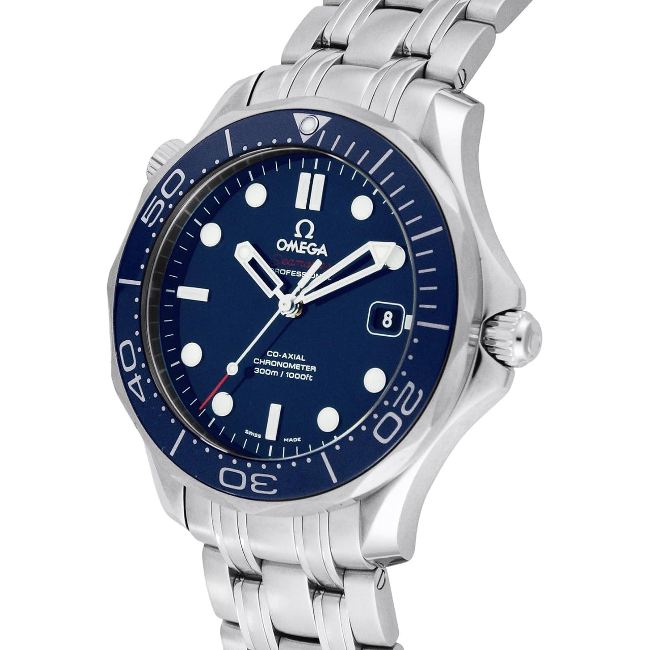 Reloj automático suizo en tono plateado Omega Seamaster Diver 300m Co-Axial 212.30.41.20.03.001 para hombre 