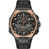 Thumbnail for Montre chronographe Bulova Marc Anthony pour homme, édition limitée, à quartz, haute performance, avec diamants, plaquée ionique noire, cadran noir, modèle : 98B402