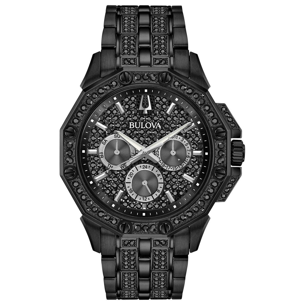 Montre chronographe à quartz Bulova Crystal Octava pour homme, cadran en cristal pavé