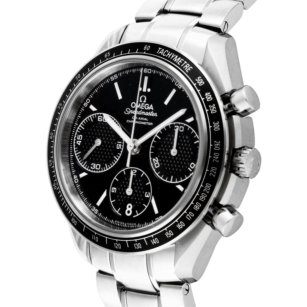 Reloj automático Omega Speedmaster Racing con cronógrafo y esfera negra en acero inoxidable para hombre 326.30.40.50.01.001