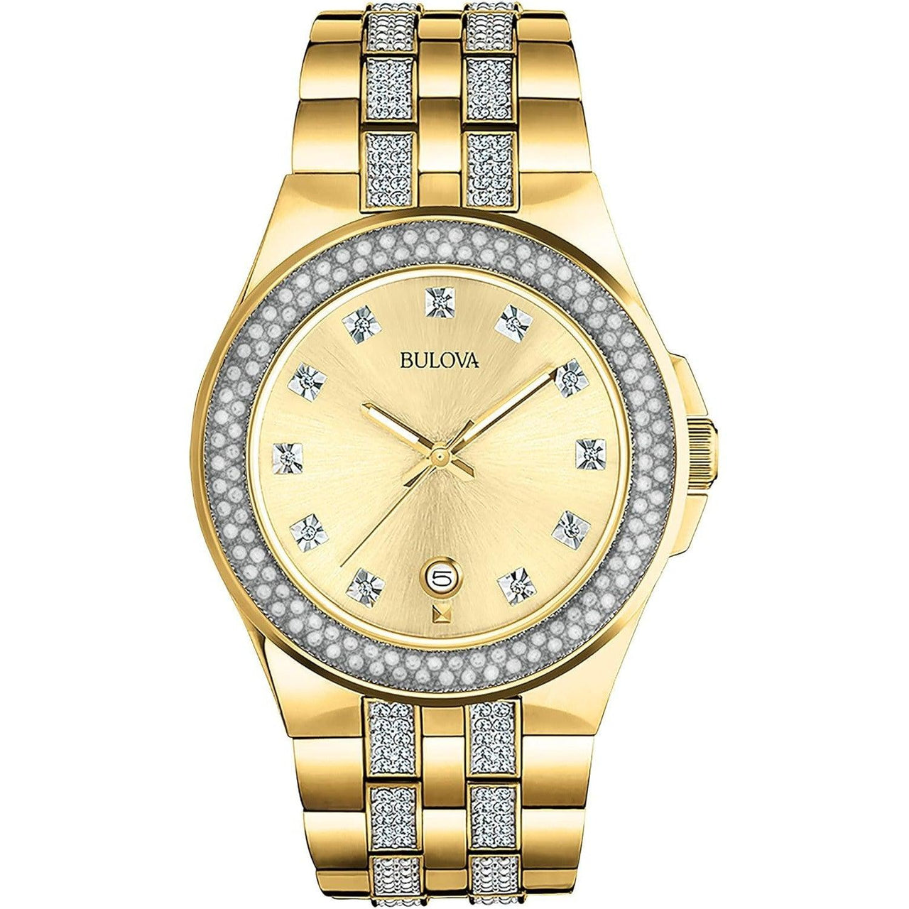 Bulova Crystal Quartz Mens Watch, Stainless Steel , Two-Tone (Model: 98B174)