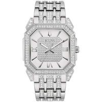 Thumbnail for Bulova Men's Crystal Octava Silver Stainless Steel Watch; Octagon Shape Dial, 3 Hand Style: 96A285