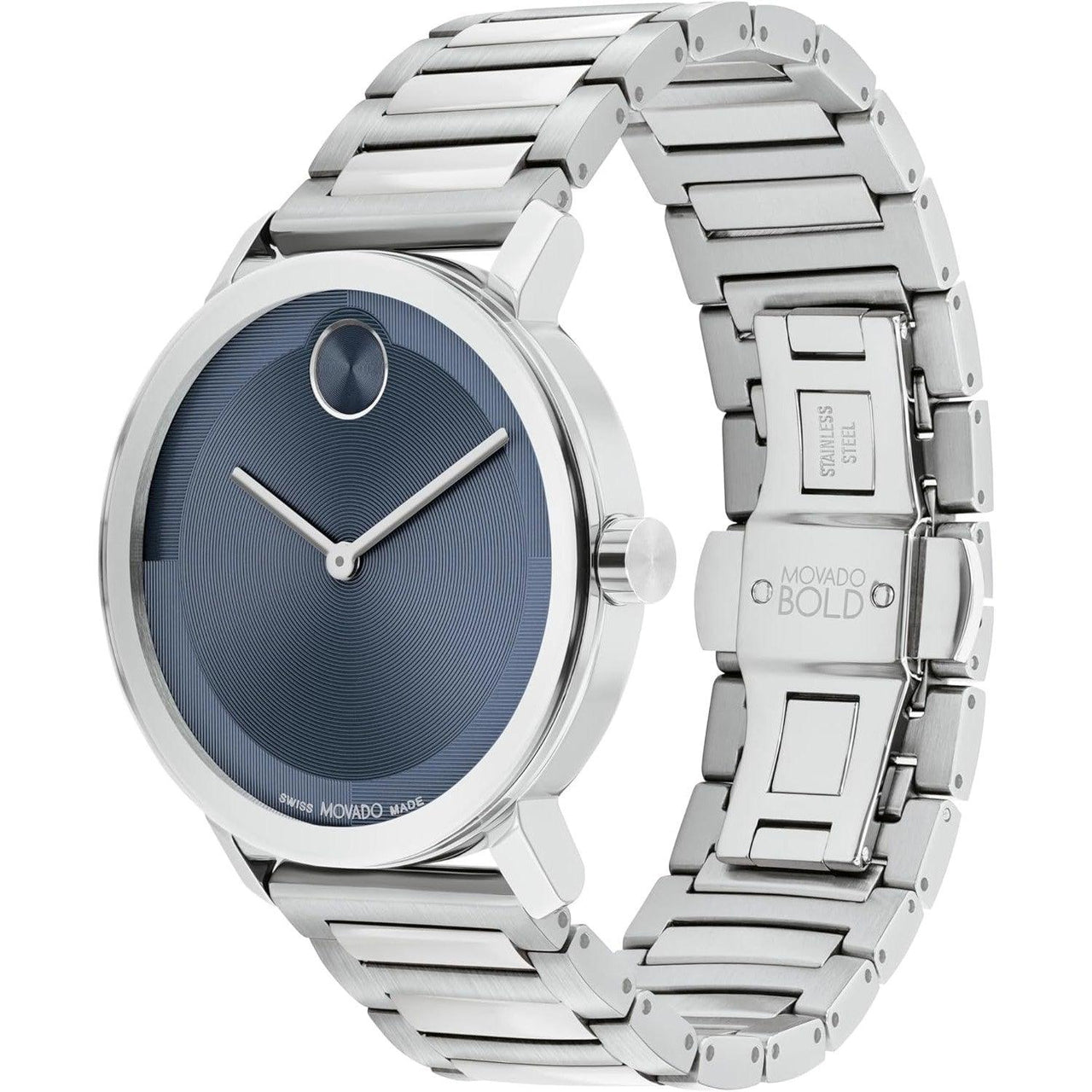 Movado Bold Evolution 2.0 Men's Watch - Swiss Quartz Movement, Stainless Steel Link Bracelet - 3 ATM Water Resistance - Luxury Fashion Timepiece for Him - 40mm