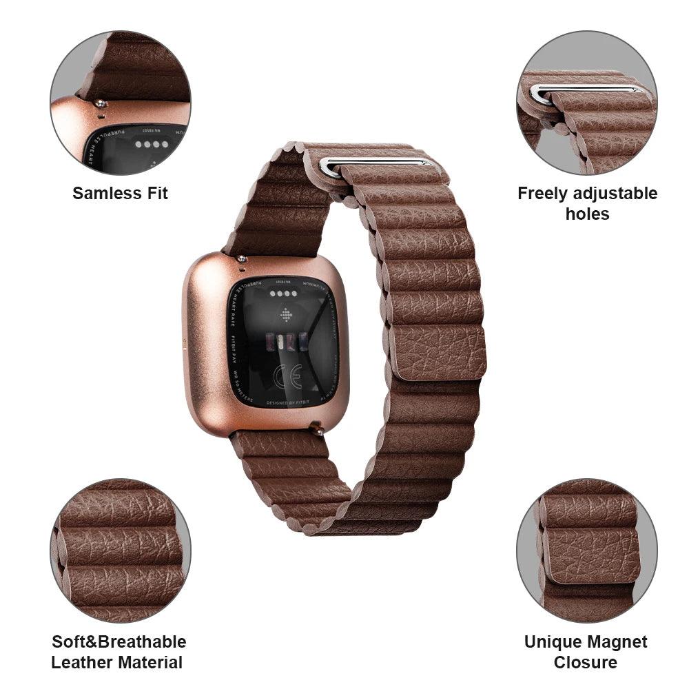 Magnetic Leather Band for Fitbit Versa 2 - watchband.direct