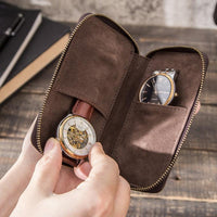 Thumbnail for Rustic Leather 2-Slot Watch Box - watchband.direct