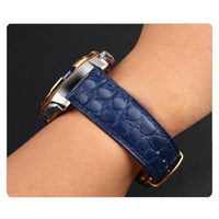 Thumbnail for Crocodile Leather Print Butterfly Buckle Strap - watchband.direct