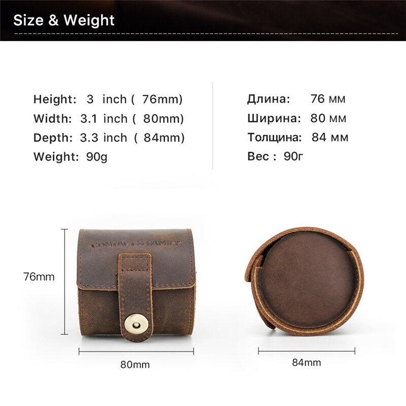 Cow Leather Single Slot Watch Roll Case - watchband.direct