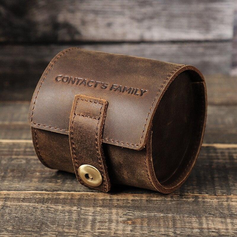 Cow Leather Single Slot Watch Roll Case - watchband.direct