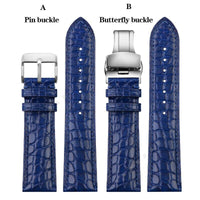 Thumbnail for Crocodile Leather Print Butterfly Buckle Strap - watchband.direct