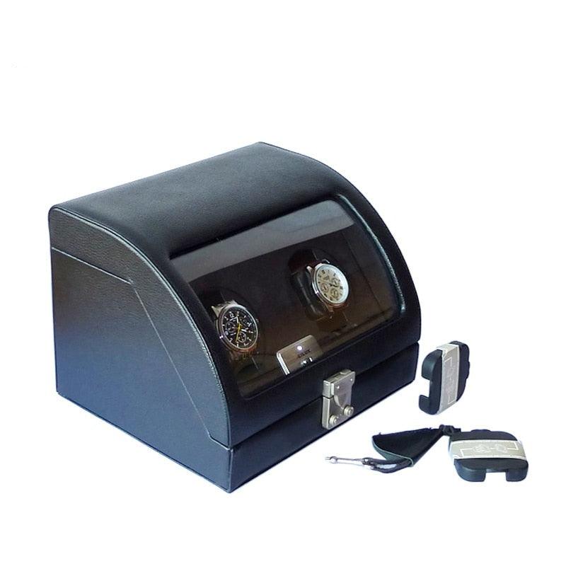 Battery Powered Curved Leather Watch Winder - watchband.direct