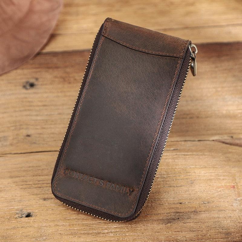 Soft Cow Leather Zipper Watch Pouch - watchband.direct