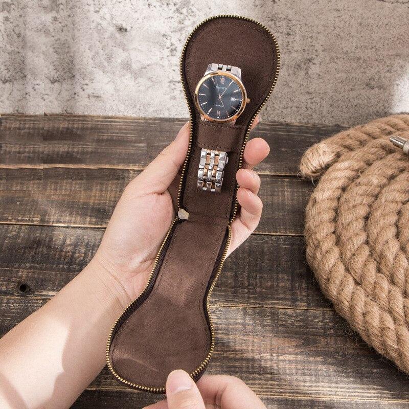 Soft Cow Leather 1-Slot Watch Box - watchband.direct