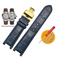 Thumbnail for Genuine Leather Notched Butterfly Buckle Watchband - watchband.direct
