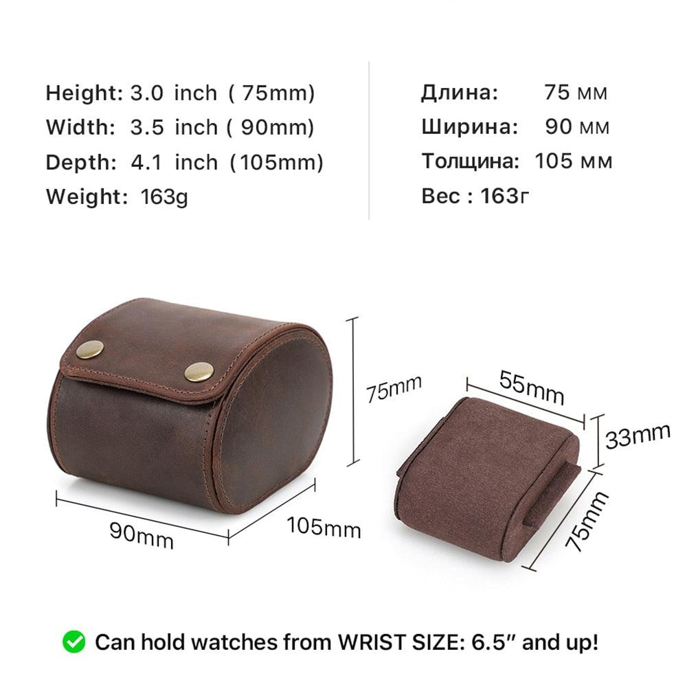 Luxury Genuine Leather Watch Roll Case Box - watchband.direct
